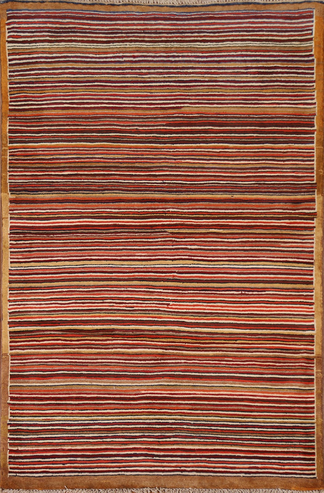 All-Over Striped Gabbeh Kashkoli Area Rug 3x5