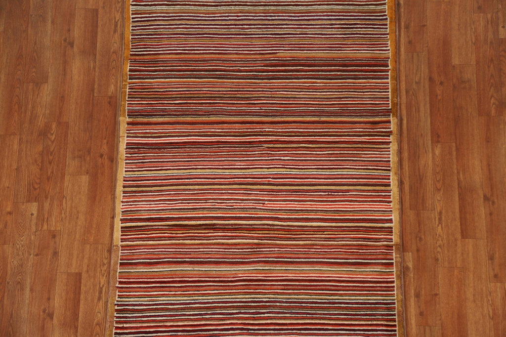 All-Over Striped Gabbeh Kashkoli Area Rug 3x5