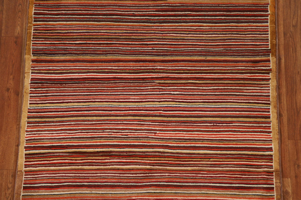 All-Over Striped Gabbeh Kashkoli Area Rug 3x5