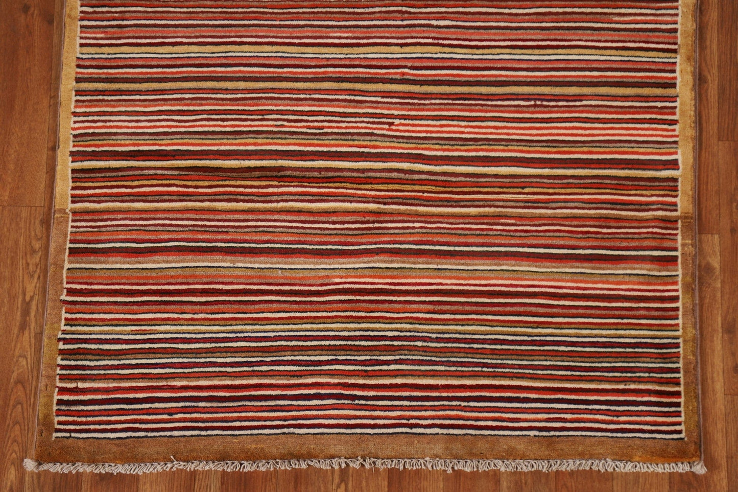 All-Over Striped Gabbeh Kashkoli Area Rug 3x5