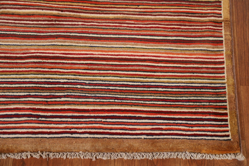 All-Over Striped Gabbeh Kashkoli Area Rug 3x5