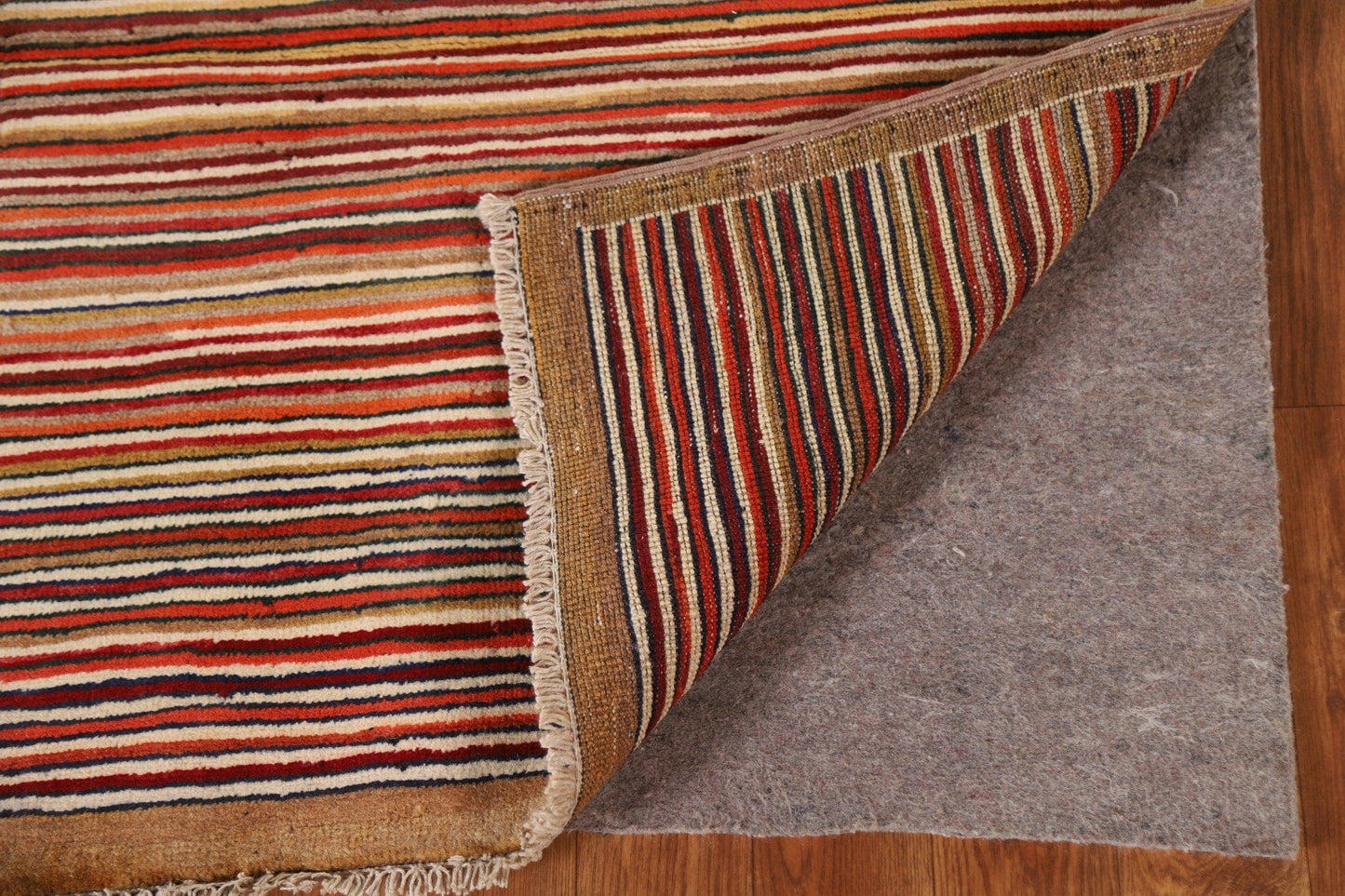 All-Over Striped Gabbeh Kashkoli Area Rug 3x5