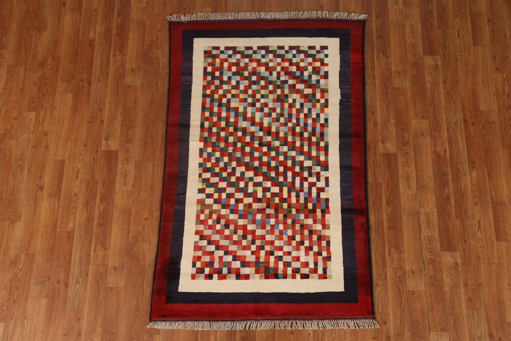 Checkered Gabbeh Kashkoli Oriental Area Rug 3x5