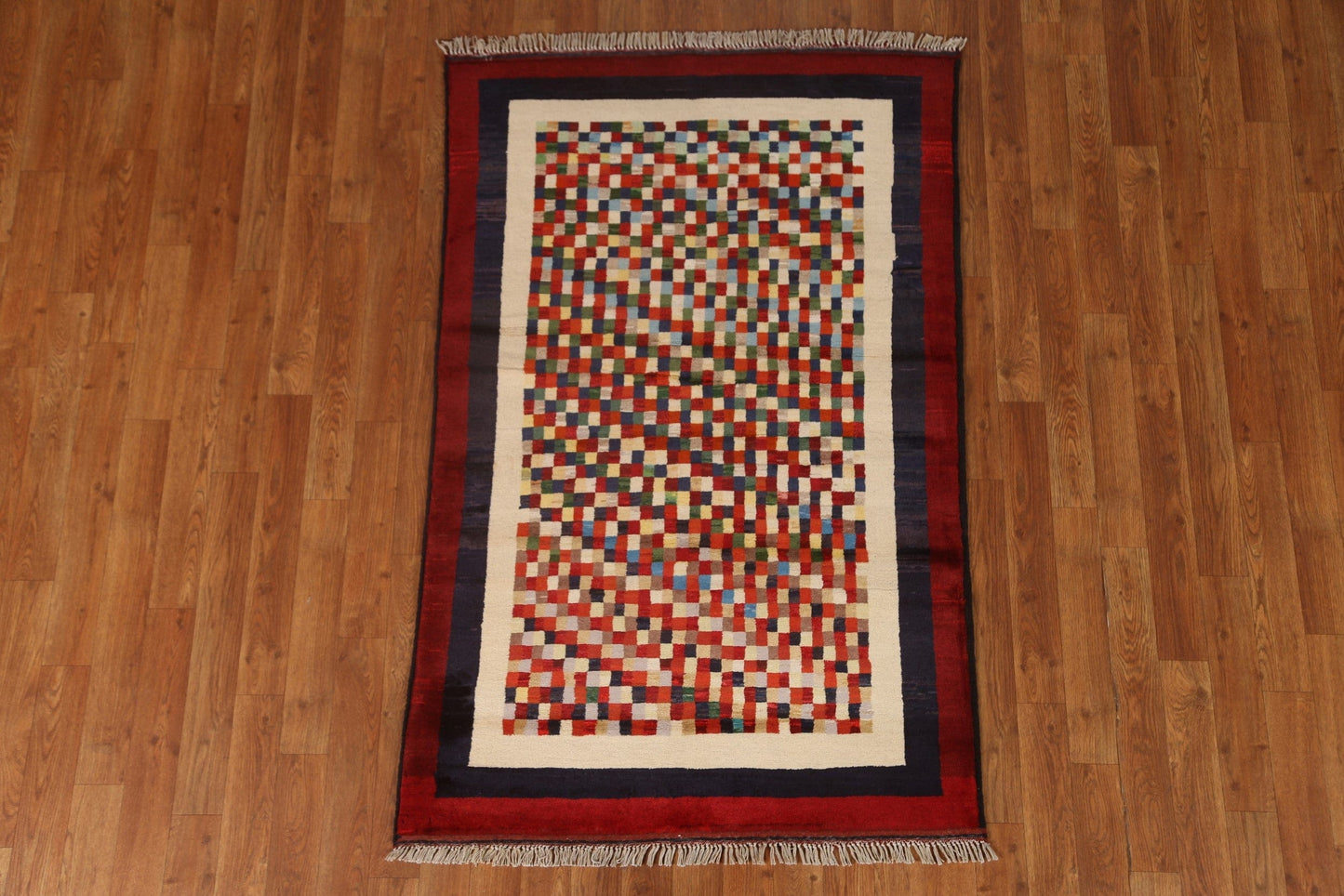 Checkered Gabbeh Kashkoli Oriental Area Rug 3x5