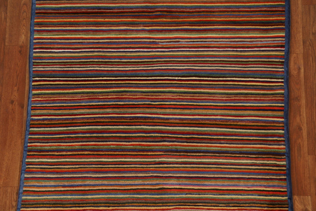 Striped Gabbeh Kashkoli Oriental Area Rug 3x5