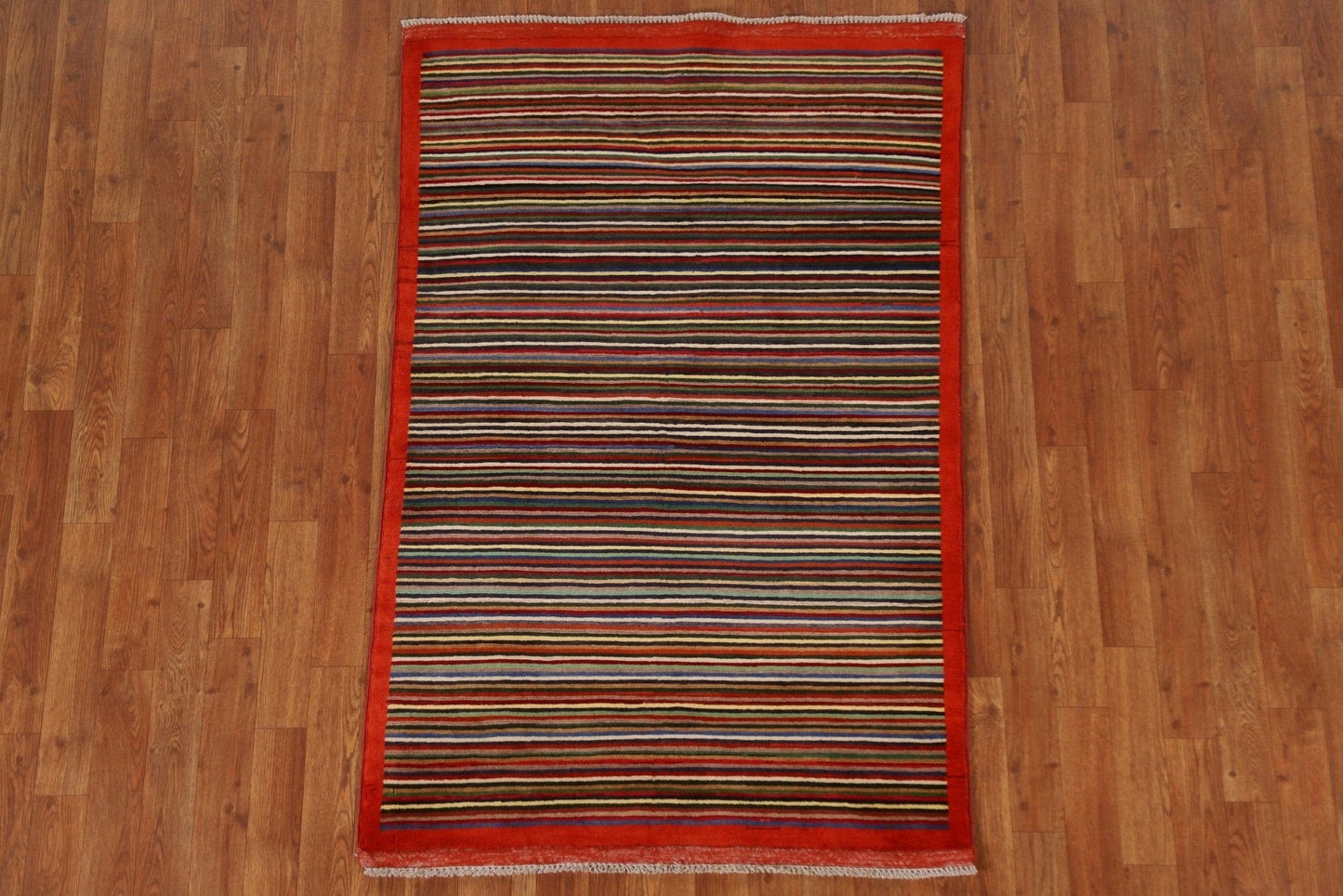 Striped Gabbeh Kashkoli Modern Area Rug 3x5