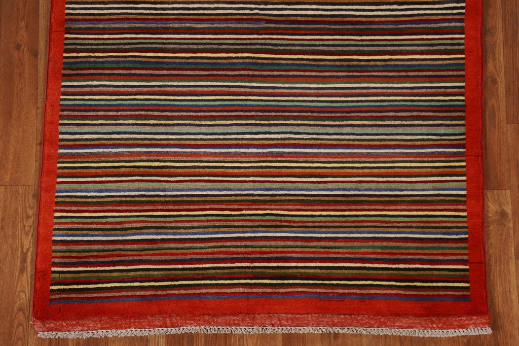 Striped Gabbeh Kashkoli Modern Area Rug 3x5