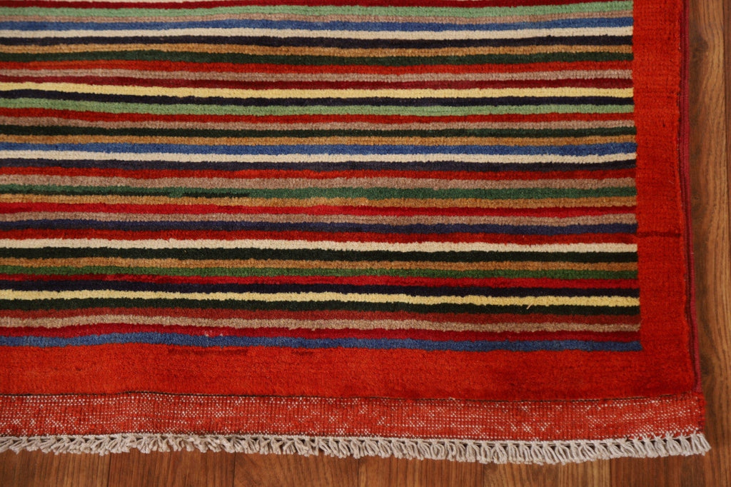 Striped Gabbeh Kashkoli Modern Area Rug 3x5