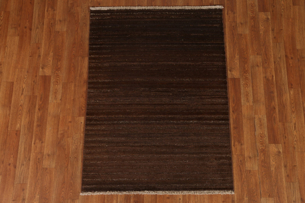 Dark Brown Gabbeh Kashkoli Oriental Rug 3x4