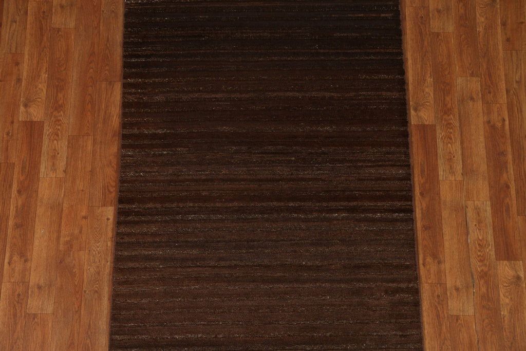 Dark Brown Gabbeh Kashkoli Oriental Rug 3x4