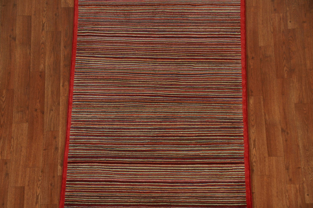 Striped Gabbeh Kashkoli Wool Area Rug 3x5