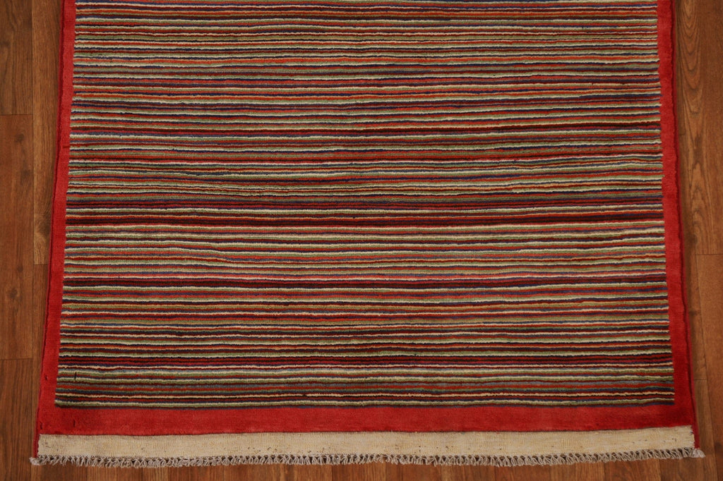 Striped Gabbeh Kashkoli Wool Area Rug 3x5