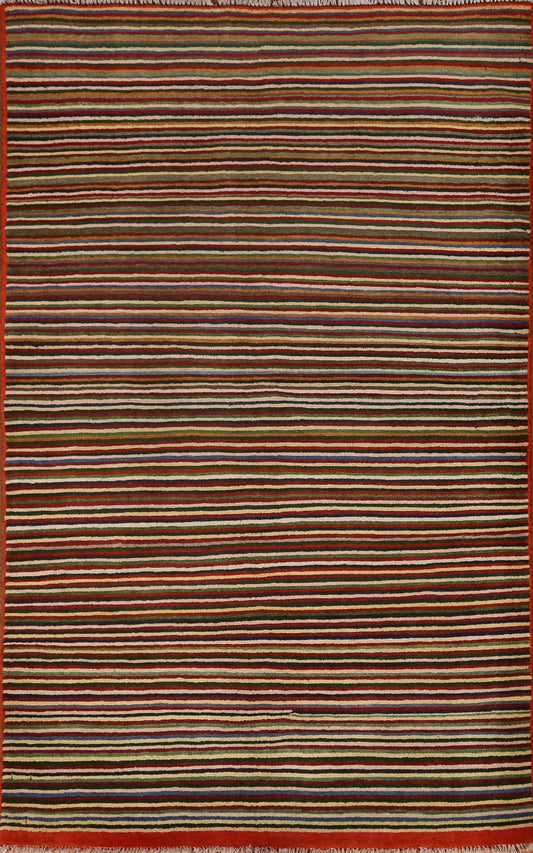 Striped Gabbeh Kashkoli Area Rug 3x5