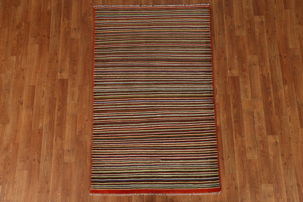 Striped Gabbeh Kashkoli Area Rug 3x5