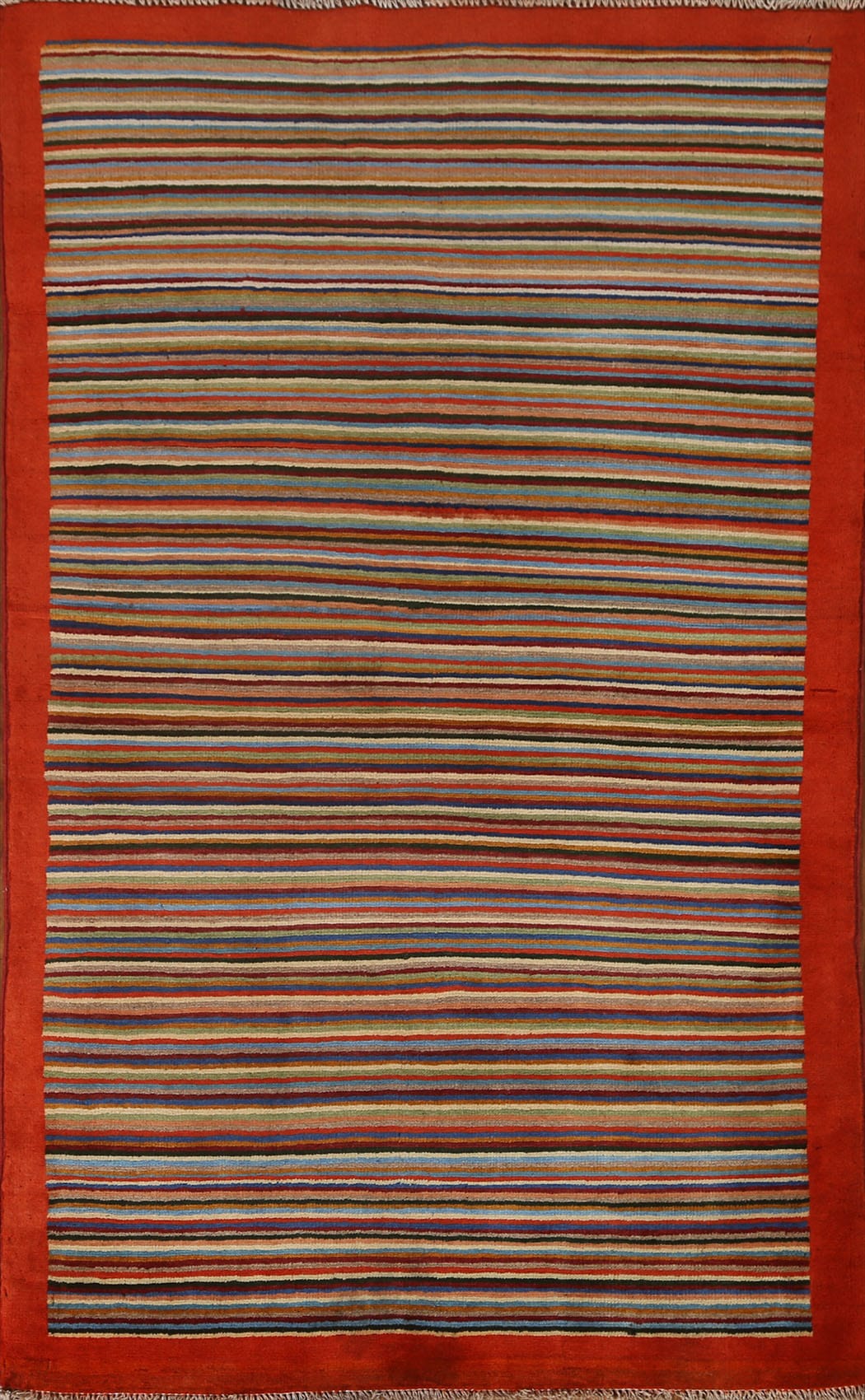 Striped Gabbeh Kashkoli Wool Area Rug 3x5