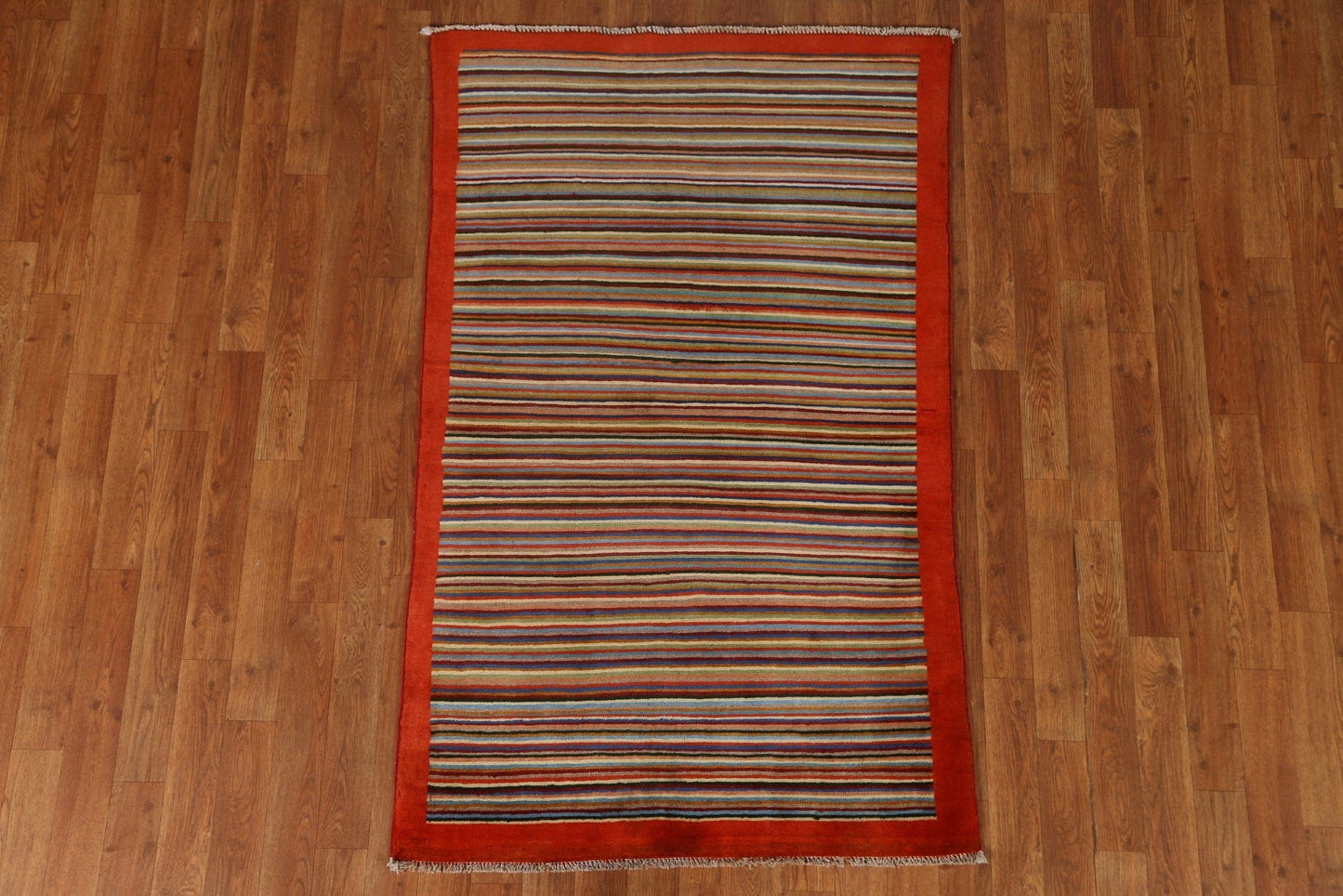 Striped Gabbeh Kashkoli Wool Area Rug 3x5