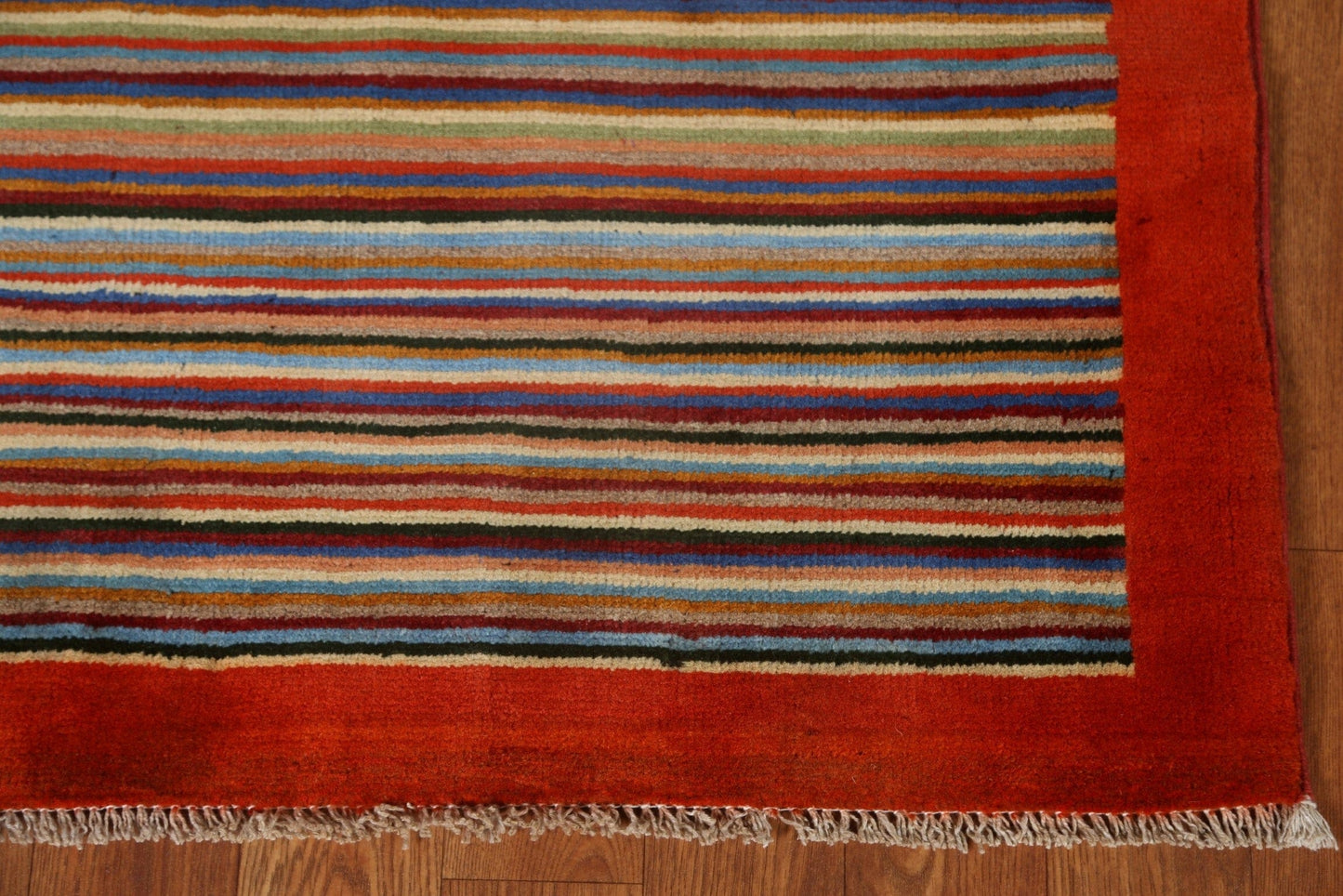 Striped Gabbeh Kashkoli Wool Area Rug 3x5