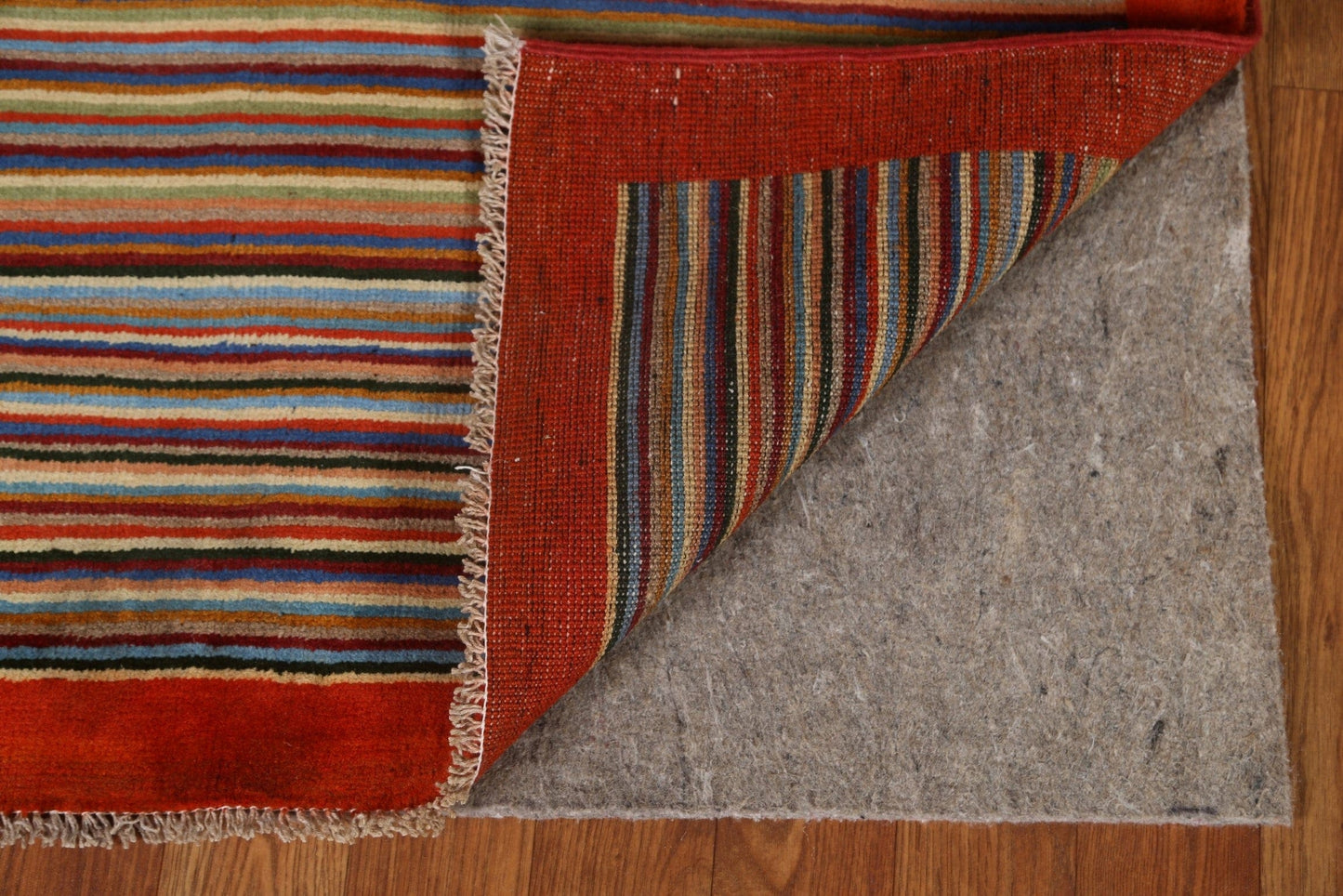 Striped Gabbeh Kashkoli Wool Area Rug 3x5