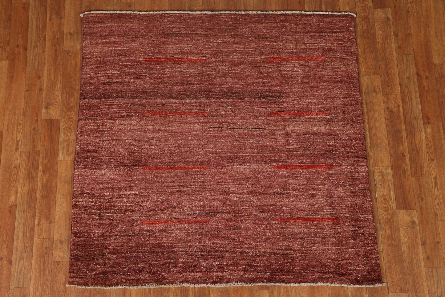 Modern Gabbeh Kashkoli Square Area Rug 4x4