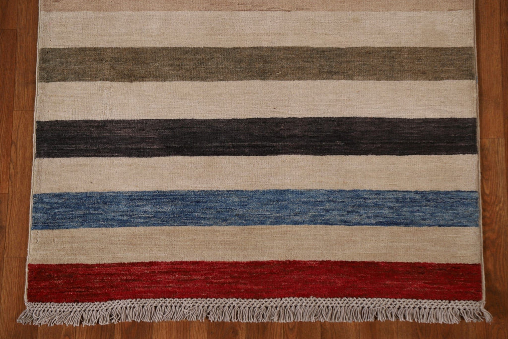 Modern Gabbeh Kashkoli Runner Rug 3x14