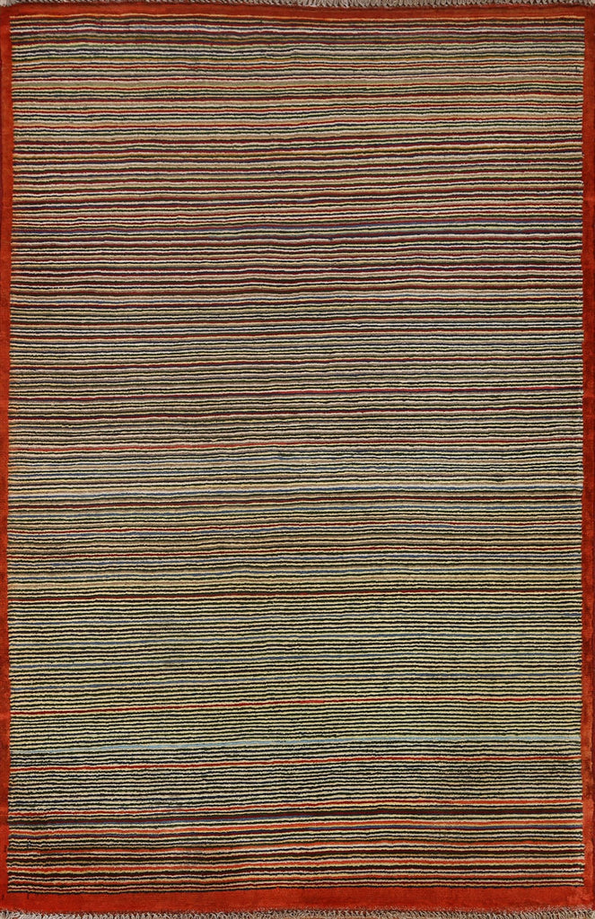 Striped Gabbeh Kashkoli Wool Area Rug 3x5