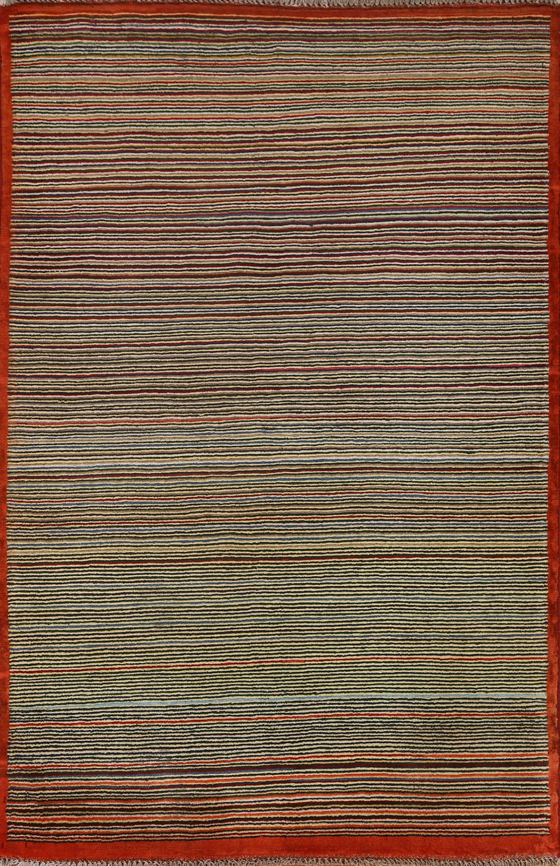 Striped Gabbeh Kashkoli Wool Area Rug 3x5