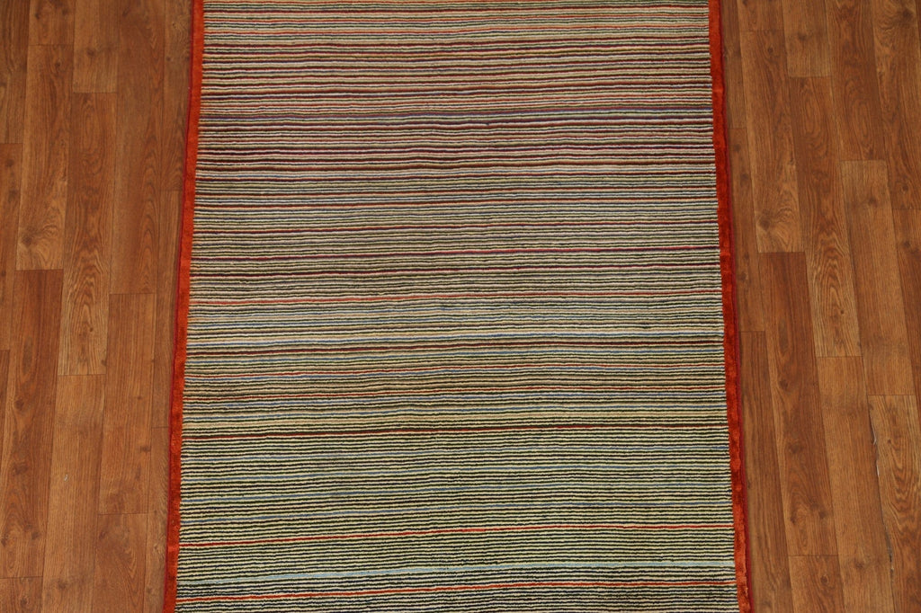 Striped Gabbeh Kashkoli Wool Area Rug 3x5