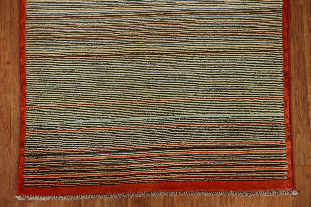 Striped Gabbeh Kashkoli Wool Area Rug 3x5