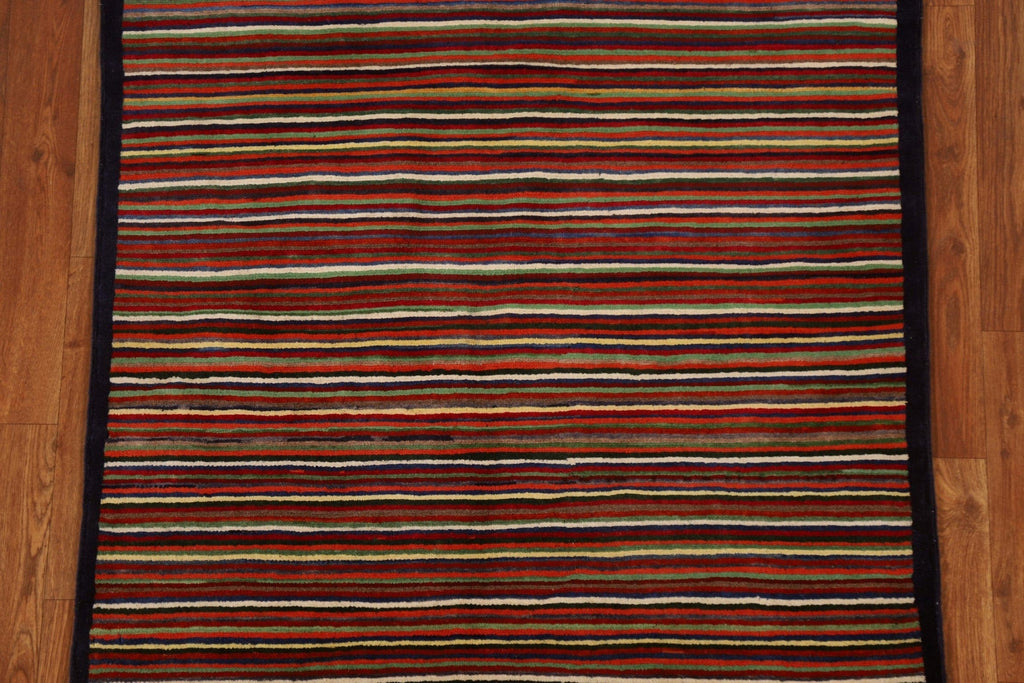 Striped Gabbeh Kashkoli Modern Area Rug 3x5