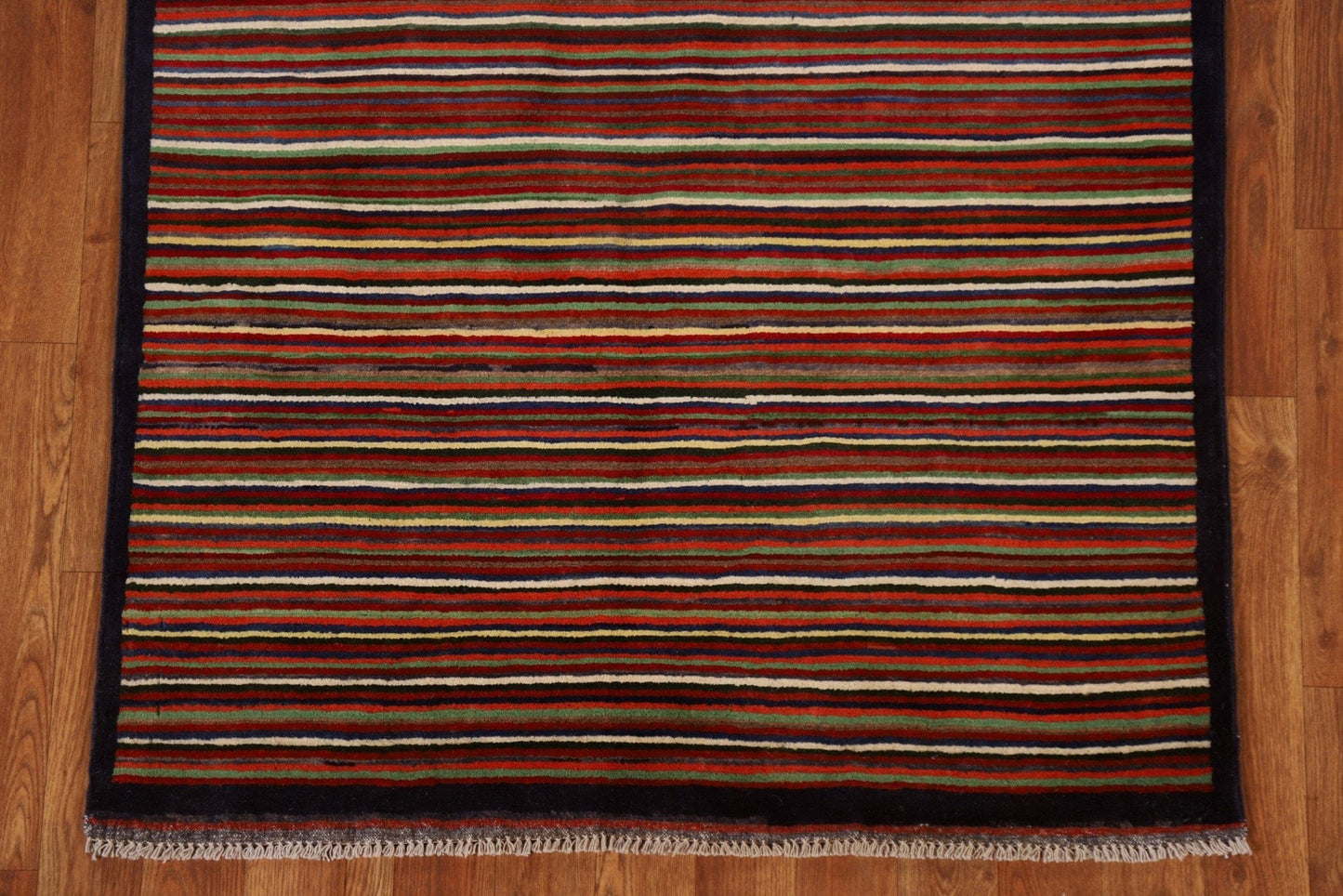 Striped Gabbeh Kashkoli Modern Area Rug 3x5