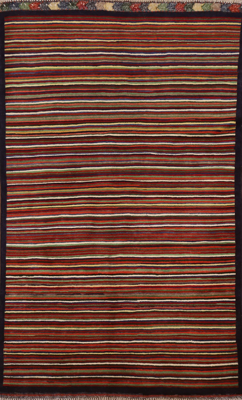 Striped Gabbeh Kashkoli Modern Area Rug 3x5