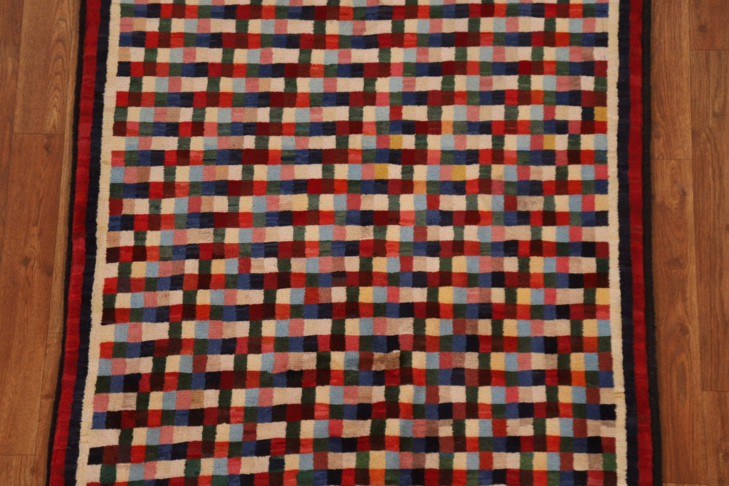 Checkered Gabbeh Kashkoli Area Rug 3x5