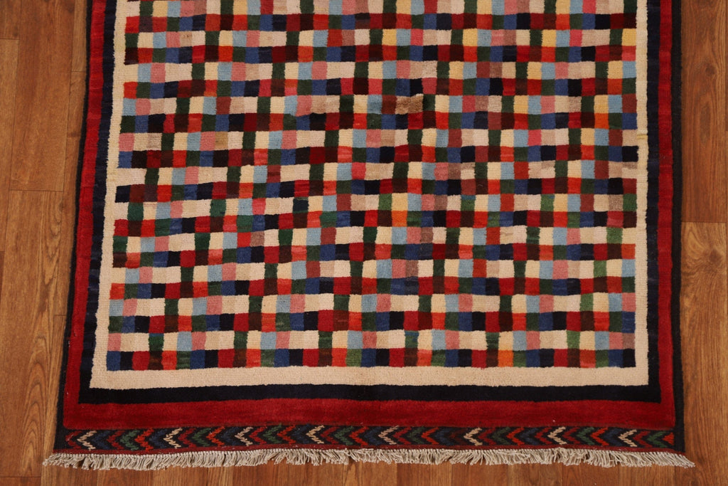 Checkered Gabbeh Kashkoli Area Rug 3x5