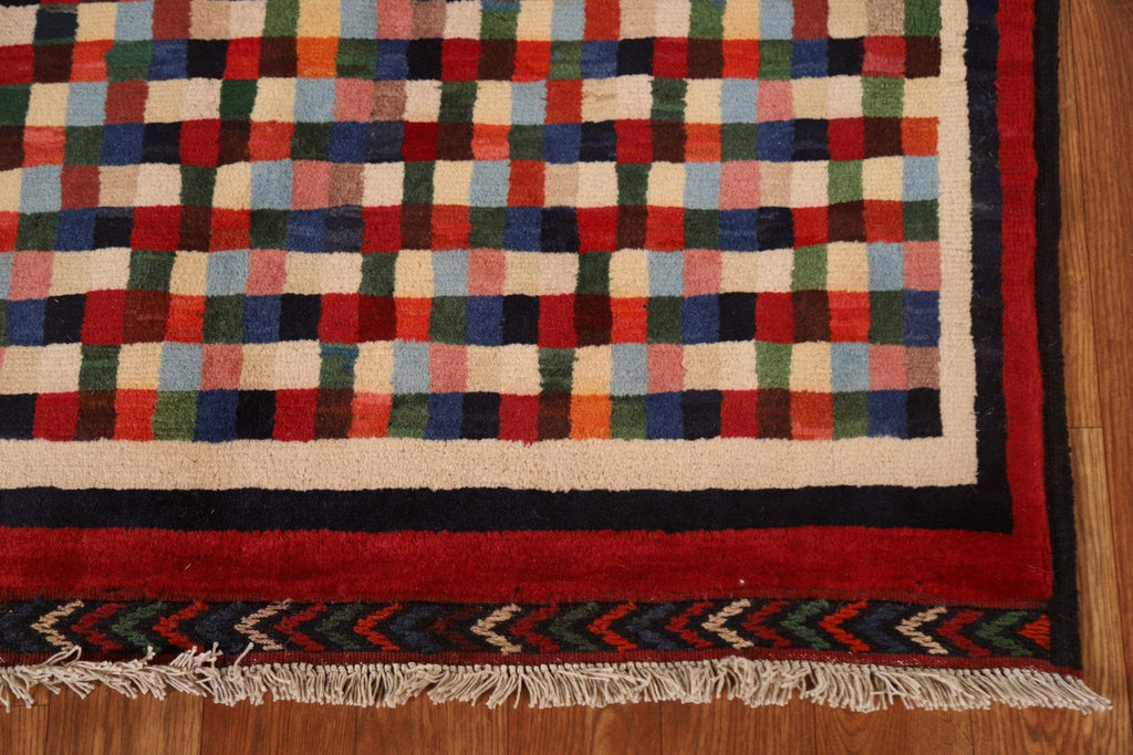 Checkered Gabbeh Kashkoli Area Rug 3x5