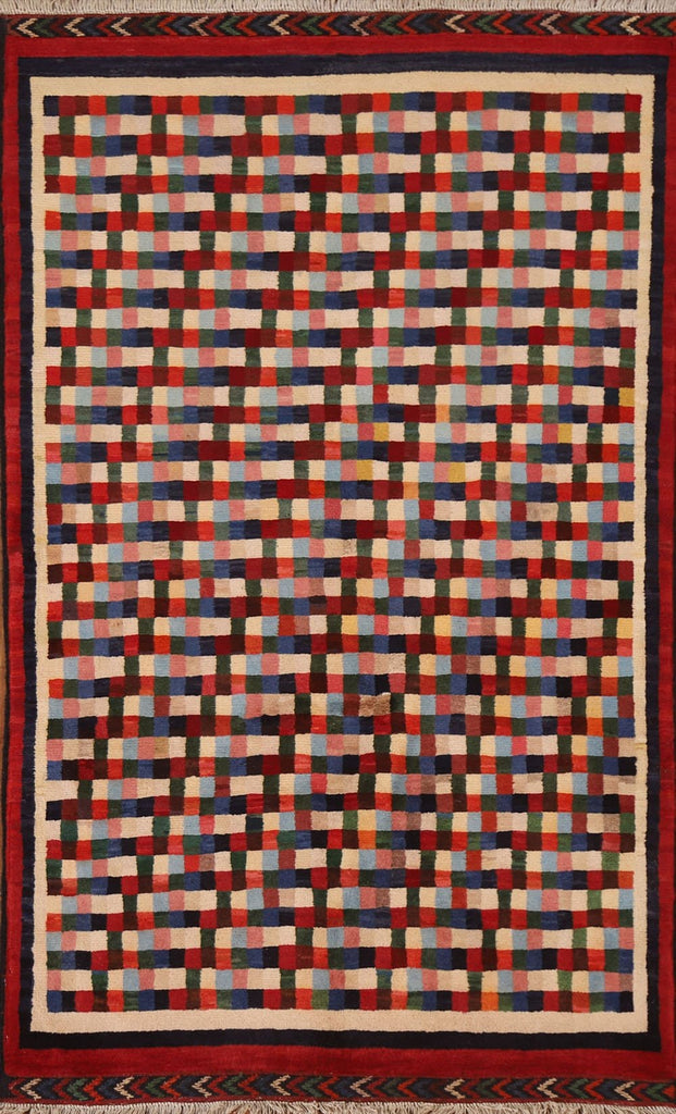 Checkered Gabbeh Kashkoli Area Rug 3x5