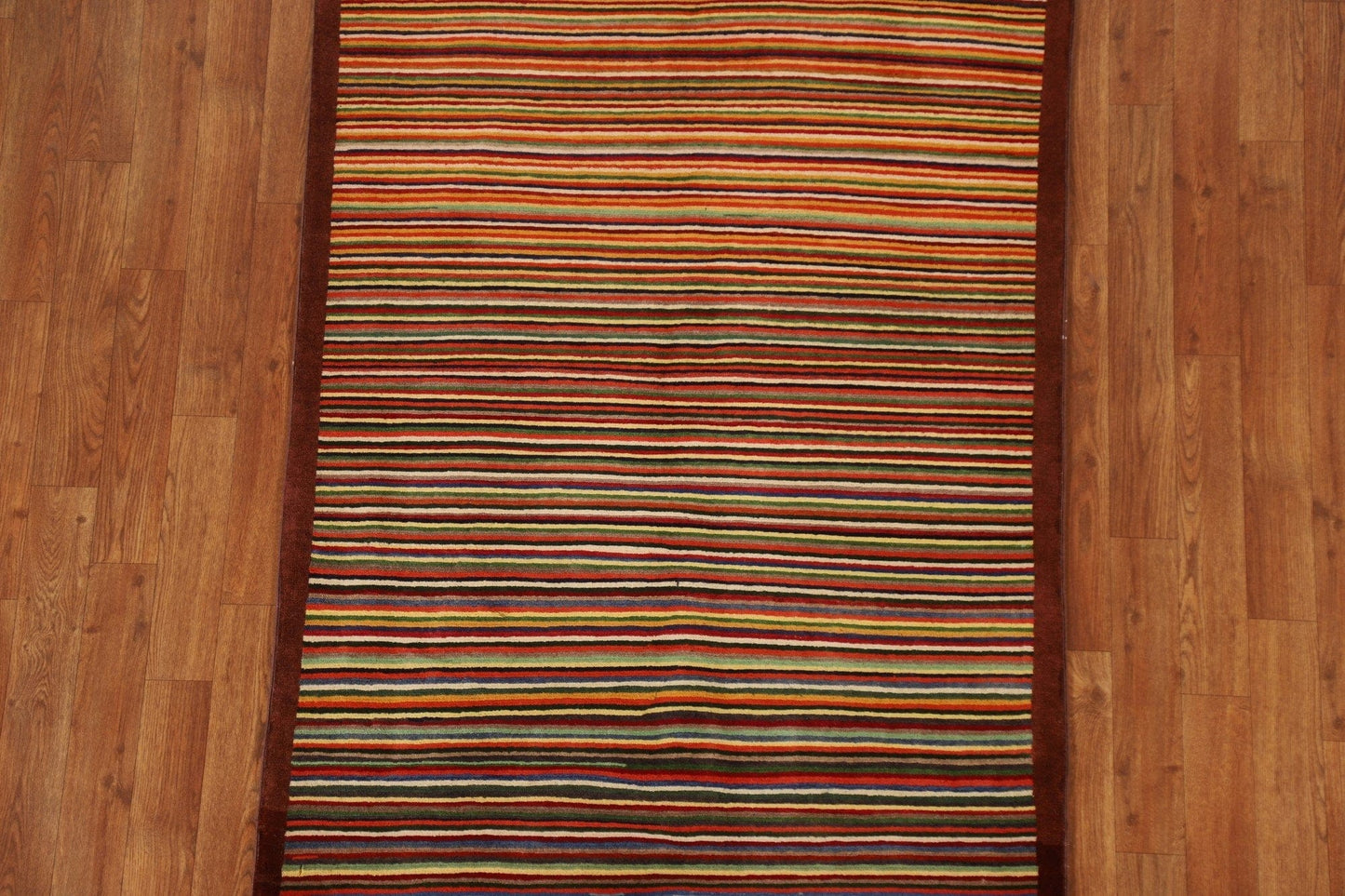 Striped Gabbeh Kashkoli Wool Area Rug 3x5