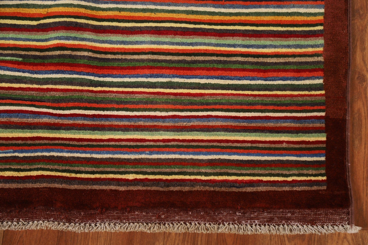 Striped Gabbeh Kashkoli Wool Area Rug 3x5