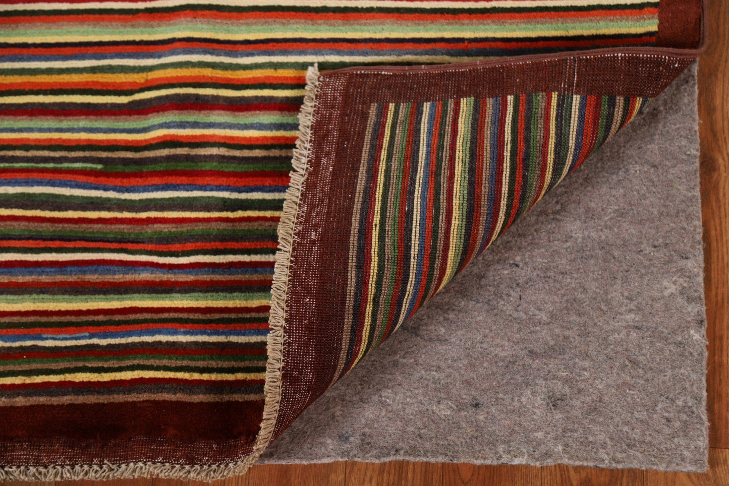 Striped Gabbeh Kashkoli Wool Area Rug 3x5