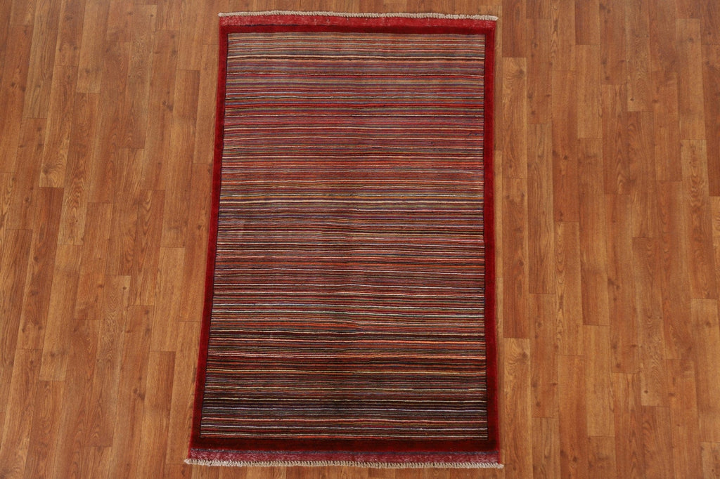 Striped Gabbeh Kashkoli Oriental Area Rug 3x5