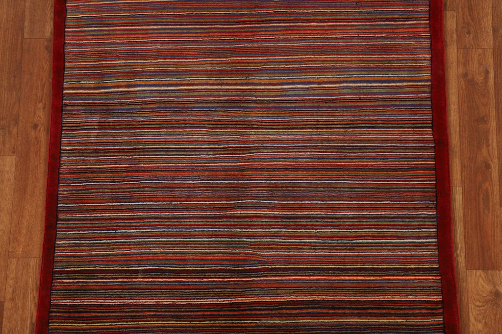 Striped Gabbeh Kashkoli Oriental Area Rug 3x5