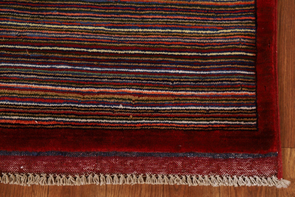 Striped Gabbeh Kashkoli Oriental Area Rug 3x5