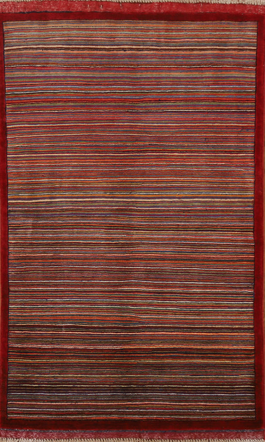 Striped Gabbeh Kashkoli Oriental Area Rug 3x5