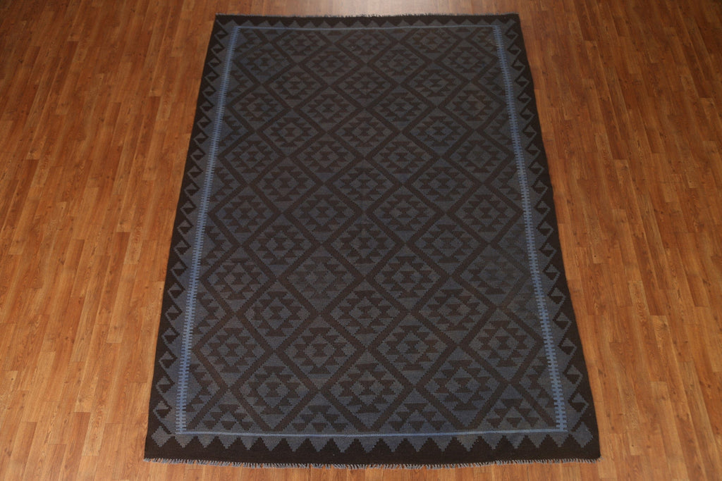 Geometric Kilim Wool Area Rug 7x10