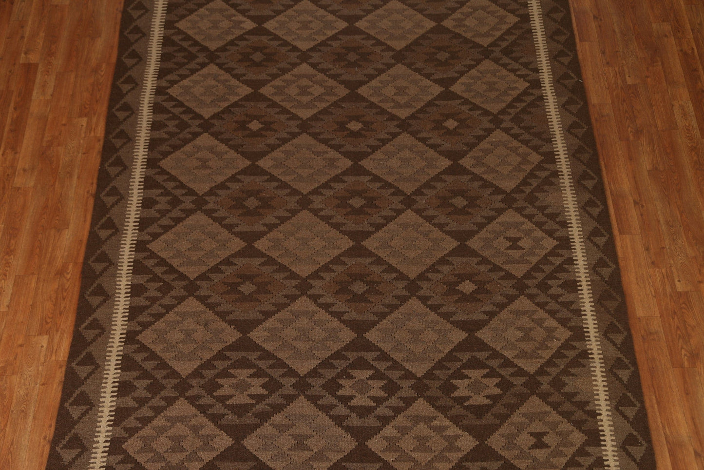 Tribal Brown Kilim Wool Area Rug 8x10