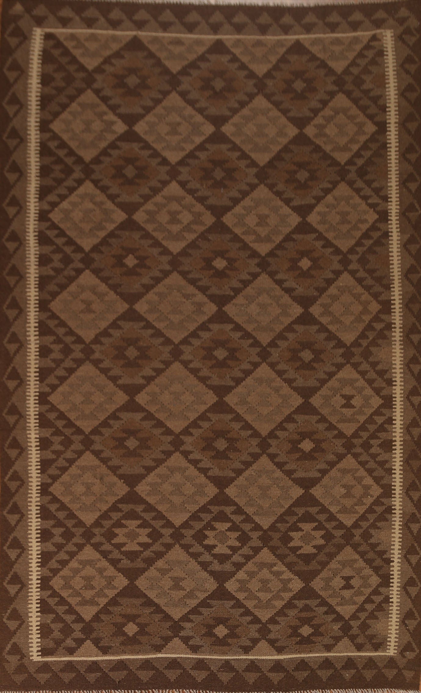 Tribal Brown Kilim Wool Area Rug 8x10