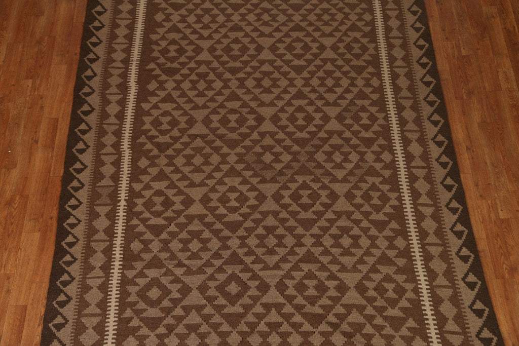 Brown Kilim Tribal Area Rug 6x10