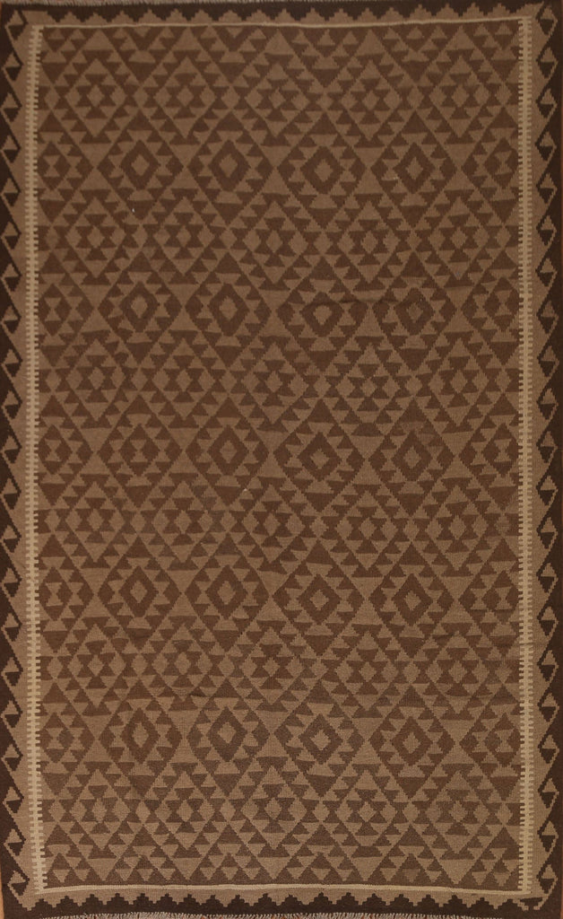 Geometric Brown Kilim Area Rug 7x10