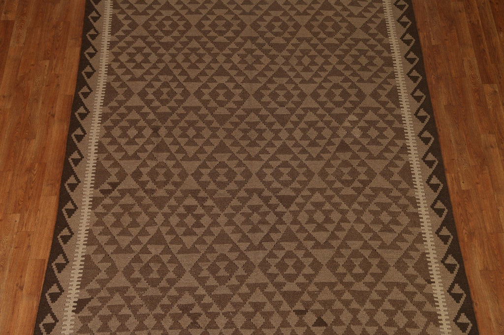 Geometric Kilim Wool Area Rug 7x10