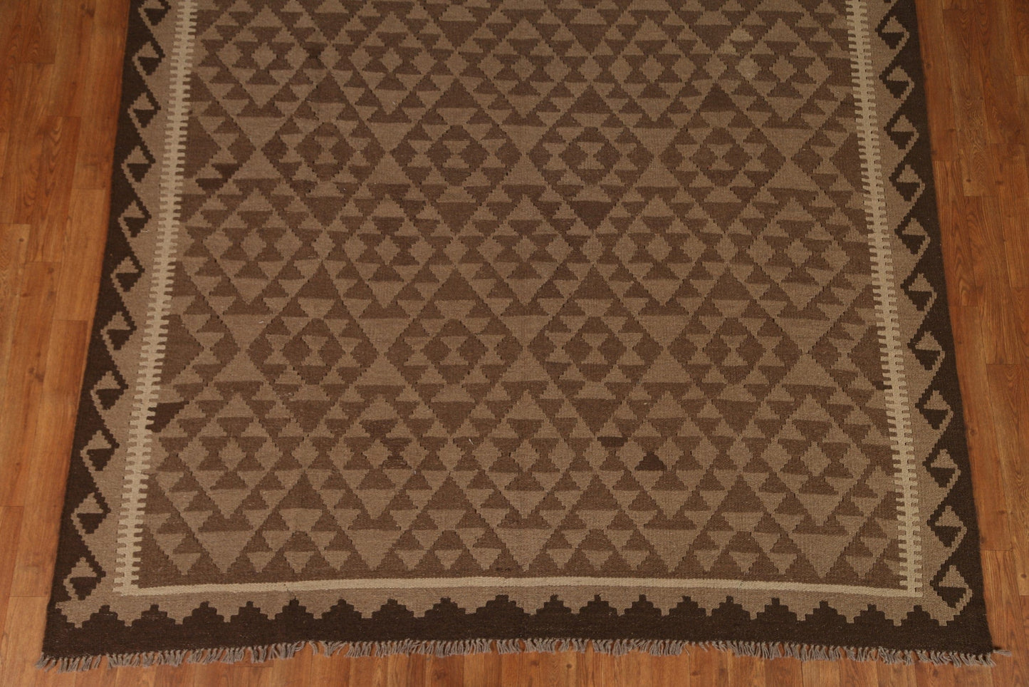 Geometric Kilim Wool Area Rug 7x10