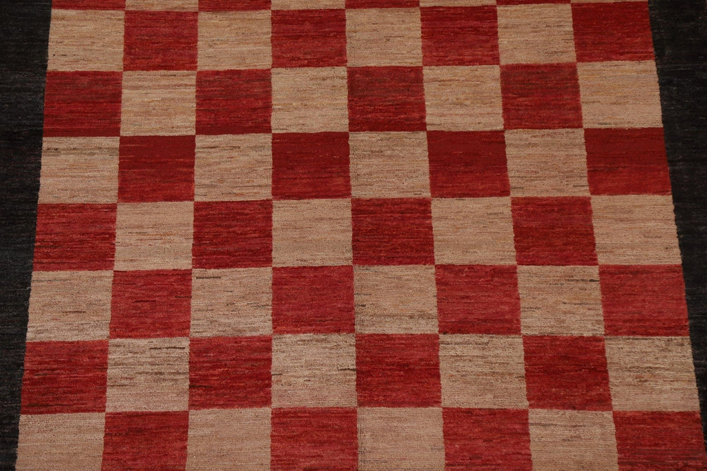 Checkered Gabbeh Kashkoli Modern Area Rug 6x10